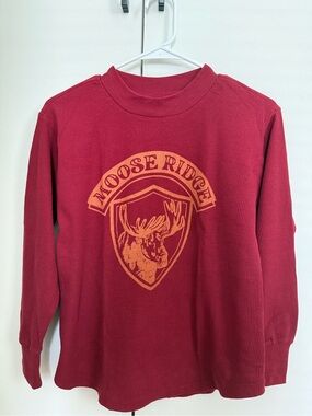 Sonoma Red Thermal Sweatshirt with Orange Moose Crest
